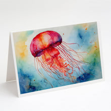 Load image into Gallery viewer, Jellyfish Greeting Cards - Blank Note Cards – 8-Pack of Artist-Designed Cards with Envelopes