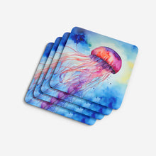 Load image into Gallery viewer, Jellyfish Coasters - Set of 4 Lightweight Foam, Absorbent Drink Coasters