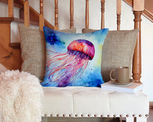 Load image into Gallery viewer, Jellyfish Throw Pillow - 14x14 Decorative Pillow – Art for Your Home &amp; Patio