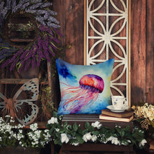 Load image into Gallery viewer, Jellyfish Throw Pillow - 14x14 Decorative Pillow – Art for Your Home &amp; Patio