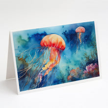 Load image into Gallery viewer, Jellyfish Greeting Cards - Blank Note Cards – 8-Pack of Artist-Designed Cards with Envelopes