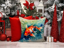 Load image into Gallery viewer, Koi Fish Throw Pillow - 14x14 Decorative Pillow – Art for Your Home &amp; Patio