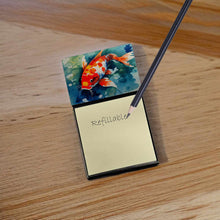 Load image into Gallery viewer, Koi Fish Sticky Note Holder- Refiilable Desk Accessory Note Pad