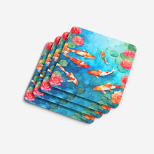 Load image into Gallery viewer, Koi Fish Coasters - Set of 4 Lightweight Foam, Absorbent Drink Coasters