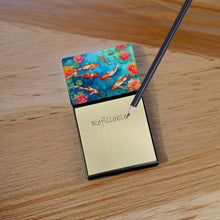 Load image into Gallery viewer, Koi Fish Sticky Note Holder- Refiilable Desk Accessory Note Pad
