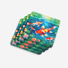 Load image into Gallery viewer, Koi Fish Coasters - Set of 4 Lightweight Foam, Absorbent Drink Coasters