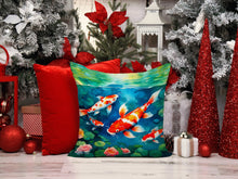 Load image into Gallery viewer, Koi Fish Throw Pillow - 14x14 Decorative Pillow – Art for Your Home &amp; Patio