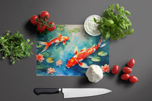 Load image into Gallery viewer, Koi Fish Glass Cutting Boards – Durable, Decorative Kitchen Art Large