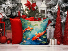 Load image into Gallery viewer, Koi Fish Throw Pillow - 14x14 Decorative Pillow – Art for Your Home &amp; Patio