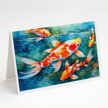 Load image into Gallery viewer, Koi Fish Greeting Cards - Blank Note Cards – 8-Pack of Artist-Designed Cards with Envelopes