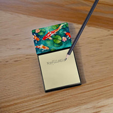 Load image into Gallery viewer, Koi Fish Sticky Note Holder- Refiilable Desk Accessory Note Pad