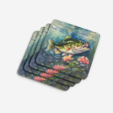 Load image into Gallery viewer, Largemouth Bass Coasters - Set of 4 Lightweight Foam, Absorbent Drink Coasters