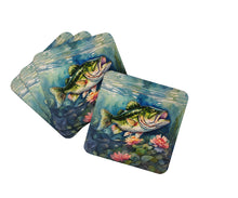 Load image into Gallery viewer, Largemouth Bass Coasters - Set of 4 Lightweight Foam, Absorbent Drink Coasters