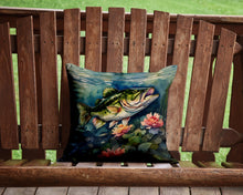 Load image into Gallery viewer, Largemouth Bass Throw Pillow - 14x14 Decorative Pillow – Art for Your Home &amp; Patio