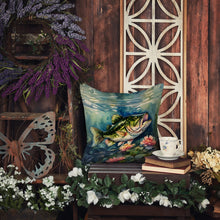 Load image into Gallery viewer, Largemouth Bass Throw Pillow - 14x14 Decorative Pillow – Art for Your Home &amp; Patio