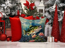 Load image into Gallery viewer, Largemouth Bass Throw Pillow - 14x14 Decorative Pillow – Art for Your Home &amp; Patio