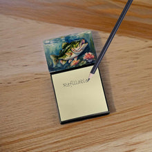 Load image into Gallery viewer, Largemouth Bass Sticky Note Holder- Refiilable Desk Accessory Note Pad