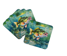 Load image into Gallery viewer, Largemouth Bass Coasters - Set of 4 Lightweight Foam, Absorbent Drink Coasters