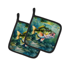 Load image into Gallery viewer, Largemouth Bass Pot Holders - Set of 2 Decorative Kitchen Helpers | Made in the USA
