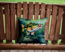 Load image into Gallery viewer, Largemouth Bass Throw Pillow - 14x14 Decorative Pillow – Art for Your Home &amp; Patio
