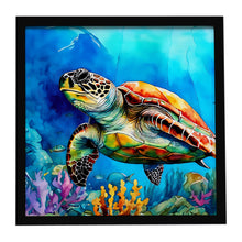 Load image into Gallery viewer, Loggerhead Sea Turtle Framed Metal Print