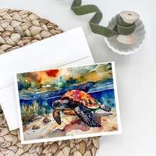 Load image into Gallery viewer, Loggerhead Sea Turtle Greeting Cards - Blank Note Cards – 8-Pack of Artist-Designed Cards with Envelopes