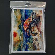 Load image into Gallery viewer, Loggerhead Sea Turtle Greeting Cards - Blank Note Cards – 8-Pack of Artist-Designed Cards with Envelopes