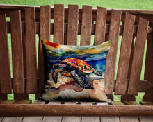 Load image into Gallery viewer, Loggerhead Sea Turtle Throw Pillow - 14x14 Decorative Pillow – Art for Your Home &amp; Patio