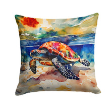 Load image into Gallery viewer, Loggerhead Sea Turtle Throw Pillow - 14x14 Decorative Pillow – Art for Your Home &amp; Patio