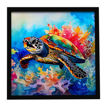 Load image into Gallery viewer, Loggerhead Sea Turtle Framed Metal Print