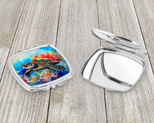 Load image into Gallery viewer, Loggerhead Sea Turtle Compact Mirror – Stylish Purse Mirror with Artistic Covers