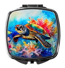 Load image into Gallery viewer, Loggerhead Sea Turtle Compact Mirror – Stylish Purse Mirror with Artistic Covers