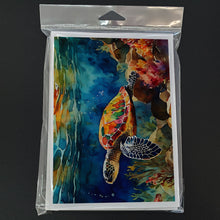 Load image into Gallery viewer, Loggerhead Sea Turtle Greeting Cards - Blank Note Cards – 8-Pack of Artist-Designed Cards with Envelopes