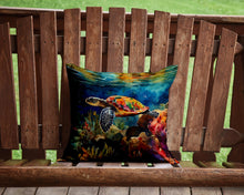 Load image into Gallery viewer, Loggerhead Sea Turtle Throw Pillow - 14x14 Decorative Pillow – Art for Your Home &amp; Patio