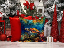 Load image into Gallery viewer, Loggerhead Sea Turtle Throw Pillow - 14x14 Decorative Pillow – Art for Your Home &amp; Patio