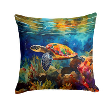 Load image into Gallery viewer, Loggerhead Sea Turtle Throw Pillow - 14x14 Decorative Pillow – Art for Your Home &amp; Patio