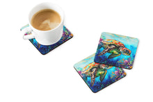Load image into Gallery viewer, Loggerhead Sea Turtle Coasters - Set of 4 Lightweight Foam, Absorbent Drink Coasters