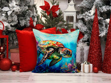 Load image into Gallery viewer, Loggerhead Sea Turtle Throw Pillow - 14x14 Decorative Pillow – Art for Your Home &amp; Patio