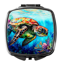 Load image into Gallery viewer, Loggerhead Sea Turtle Compact Mirror – Stylish Purse Mirror with Artistic Covers