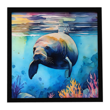 Load image into Gallery viewer, Manatee Framed Metal Print