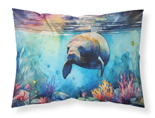 Load image into Gallery viewer, Manatee Standard Pillowcase – Artistic Decorative Front, White Back