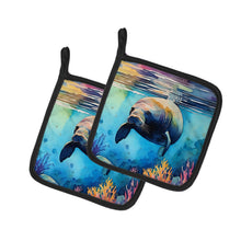 Load image into Gallery viewer, Manatee Pot Holders - Set of 2 Decorative Kitchen Helpers | Made in the USA