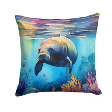 Load image into Gallery viewer, Manatee Throw Pillow - 14x14 Decorative Pillow – Art for Your Home &amp; Patio