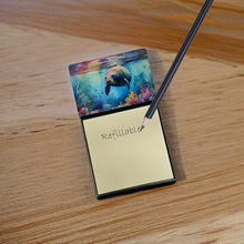 Load image into Gallery viewer, Manatee Sticky Note Holder- Refiilable Desk Accessory Note Pad