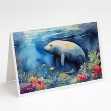 Load image into Gallery viewer, Manatee Greeting Cards - Blank Note Cards – 8-Pack of Artist-Designed Cards with Envelopes
