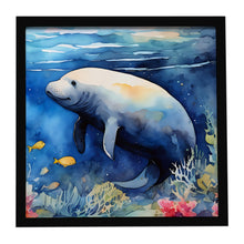 Load image into Gallery viewer, Manatee Framed Metal Print