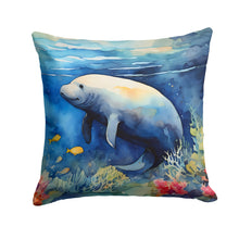 Load image into Gallery viewer, Manatee Throw Pillow - 14x14 Decorative Pillow – Art for Your Home &amp; Patio