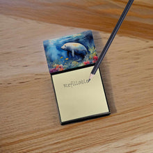 Load image into Gallery viewer, Manatee Sticky Note Holder- Refiilable Desk Accessory Note Pad