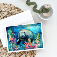 Load image into Gallery viewer, Manatee Greeting Cards - Blank Note Cards – 8-Pack of Artist-Designed Cards with Envelopes