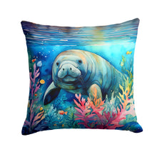 Load image into Gallery viewer, Manatee Throw Pillow - 14x14 Decorative Pillow – Art for Your Home &amp; Patio
